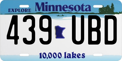 MN license plate 439UBD