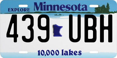 MN license plate 439UBH
