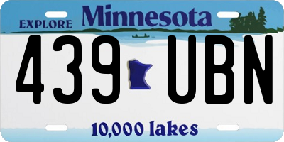 MN license plate 439UBN
