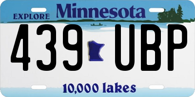 MN license plate 439UBP