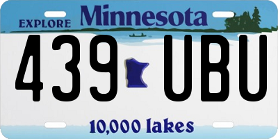 MN license plate 439UBU