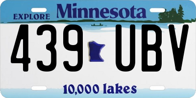 MN license plate 439UBV