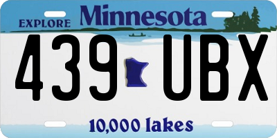 MN license plate 439UBX