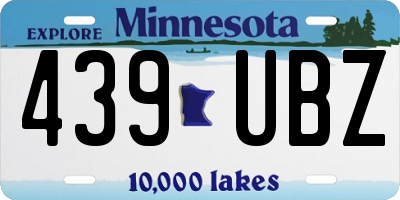MN license plate 439UBZ