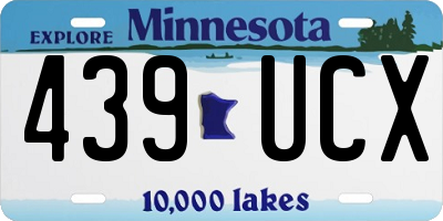 MN license plate 439UCX