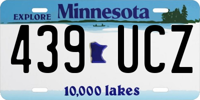 MN license plate 439UCZ