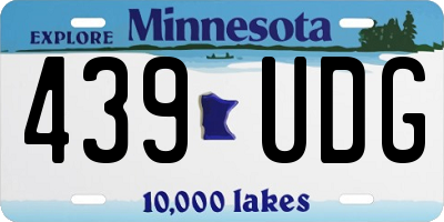 MN license plate 439UDG