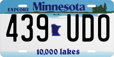 MN license plate 439UDO