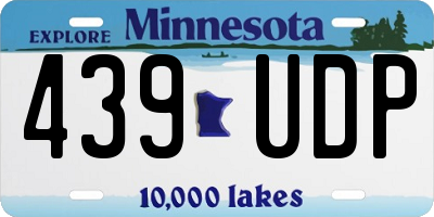 MN license plate 439UDP
