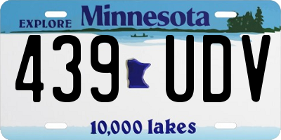 MN license plate 439UDV