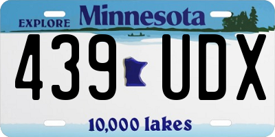 MN license plate 439UDX