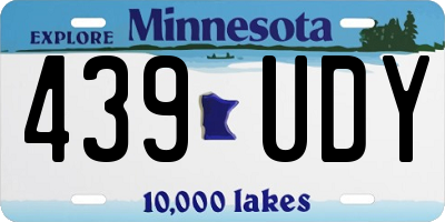MN license plate 439UDY
