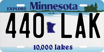 MN license plate 440LAK