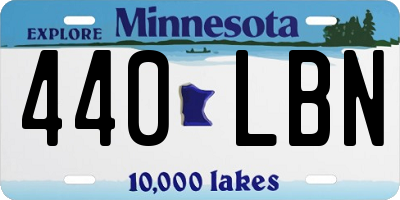MN license plate 440LBN