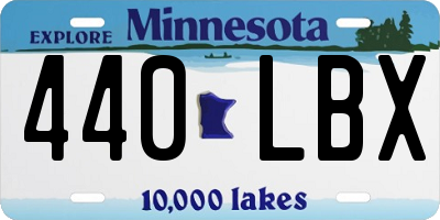 MN license plate 440LBX