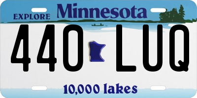MN license plate 440LUQ