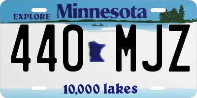 MN license plate 440MJZ