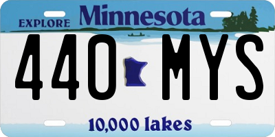 MN license plate 440MYS