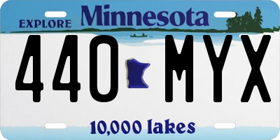 MN license plate 440MYX