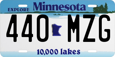 MN license plate 440MZG
