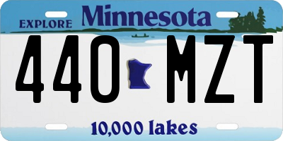 MN license plate 440MZT