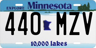 MN license plate 440MZV
