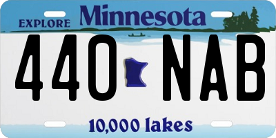 MN license plate 440NAB