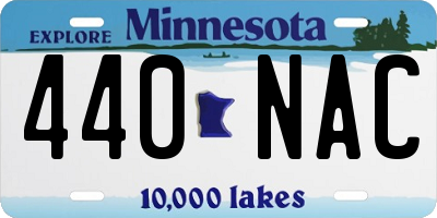 MN license plate 440NAC
