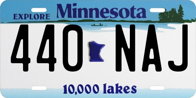 MN license plate 440NAJ