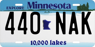 MN license plate 440NAK