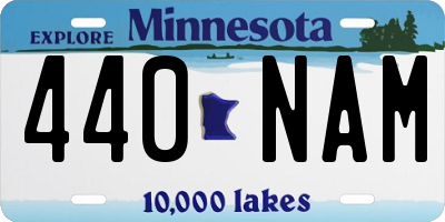 MN license plate 440NAM