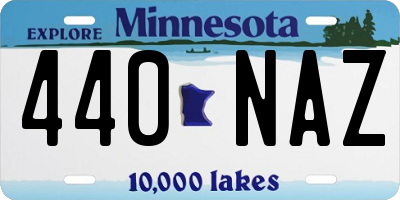 MN license plate 440NAZ