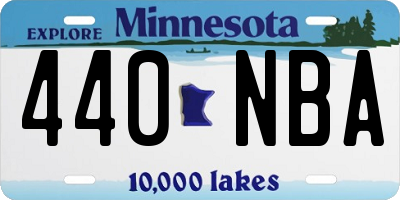 MN license plate 440NBA