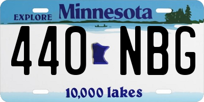 MN license plate 440NBG