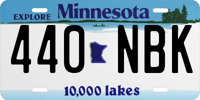 MN license plate 440NBK