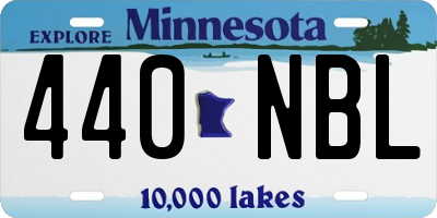 MN license plate 440NBL