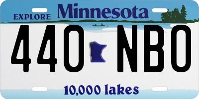 MN license plate 440NBO