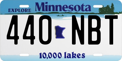 MN license plate 440NBT