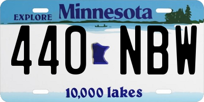 MN license plate 440NBW