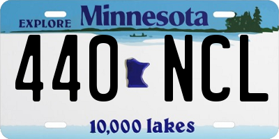 MN license plate 440NCL