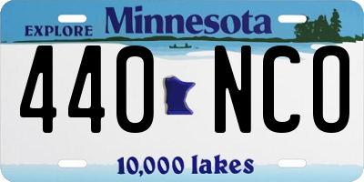 MN license plate 440NCO