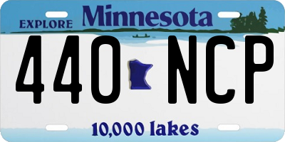 MN license plate 440NCP