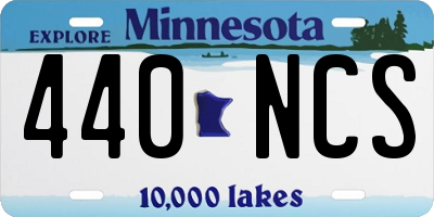 MN license plate 440NCS