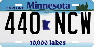 MN license plate 440NCW