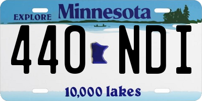 MN license plate 440NDI