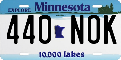 MN license plate 440NOK