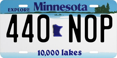 MN license plate 440NOP