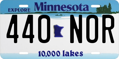 MN license plate 440NOR