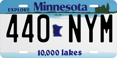 MN license plate 440NYM