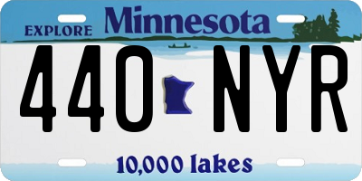MN license plate 440NYR